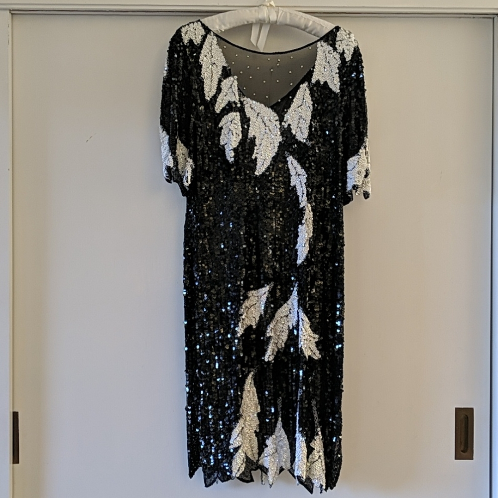 Vintage JK Laing sequin dress, late 80s/early 90s